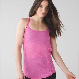🍋Lululemon Lighten Up Pink Tank Top With Built-In Sport Bra Size 2